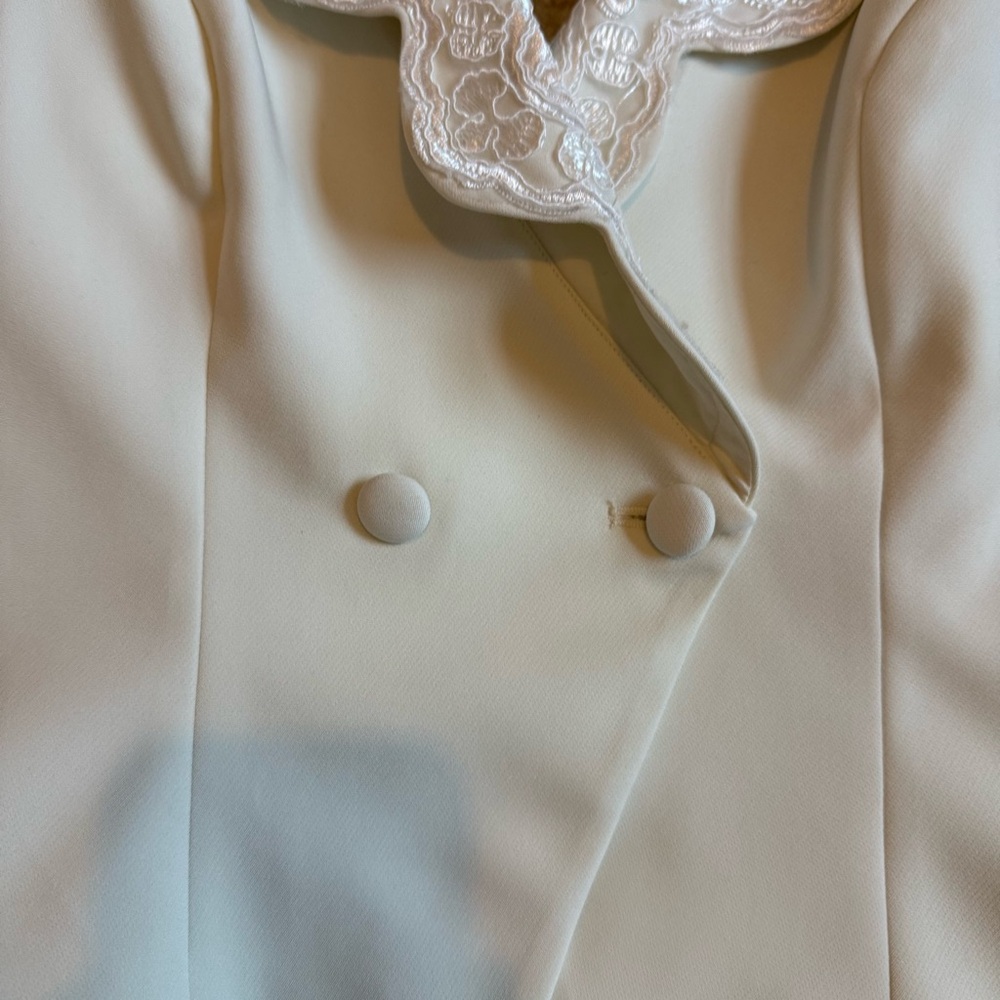 Reformation Cream Embroidered Ruffle Halter Tank - Picture 10 of 15